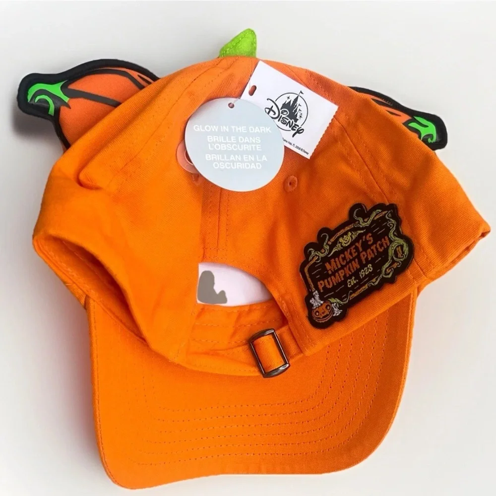 Disney 2024 MICKEY MOUSE 🎃 Pumpkin Glow in the Dark Baseball Hat Adult Size NEW - Picture 6 of 11